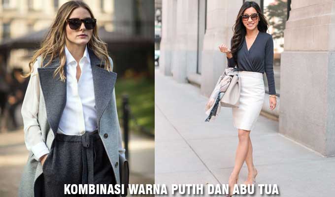 kombinasi warna putih dan abu tua