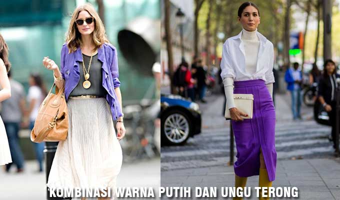 kombinasi warna putih dan ungu terong