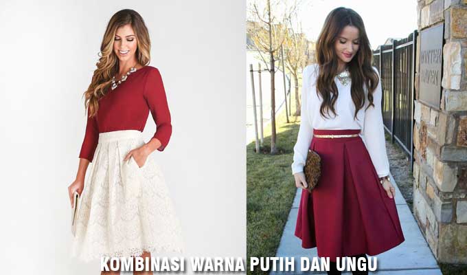 kombinasi warna putih dan ungu